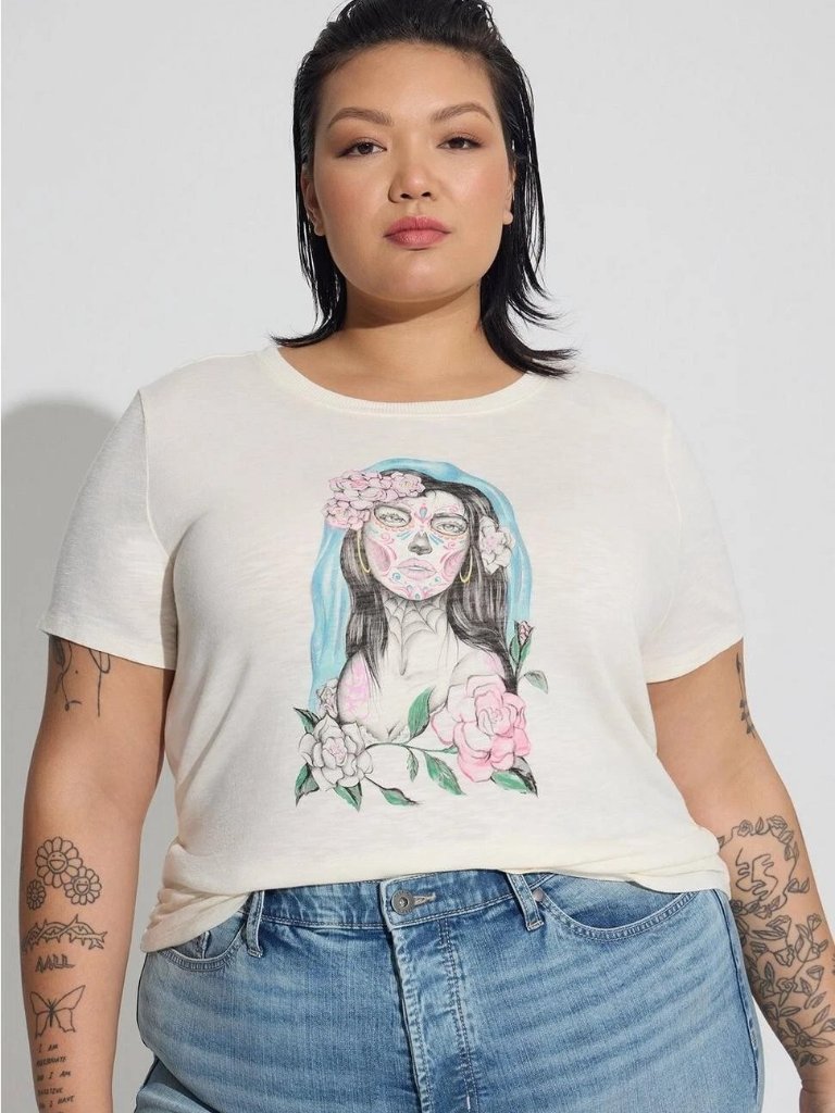 Torrid Water Muerta Vintage Super Soft Slub Crew Neck Tee Nwt 3x